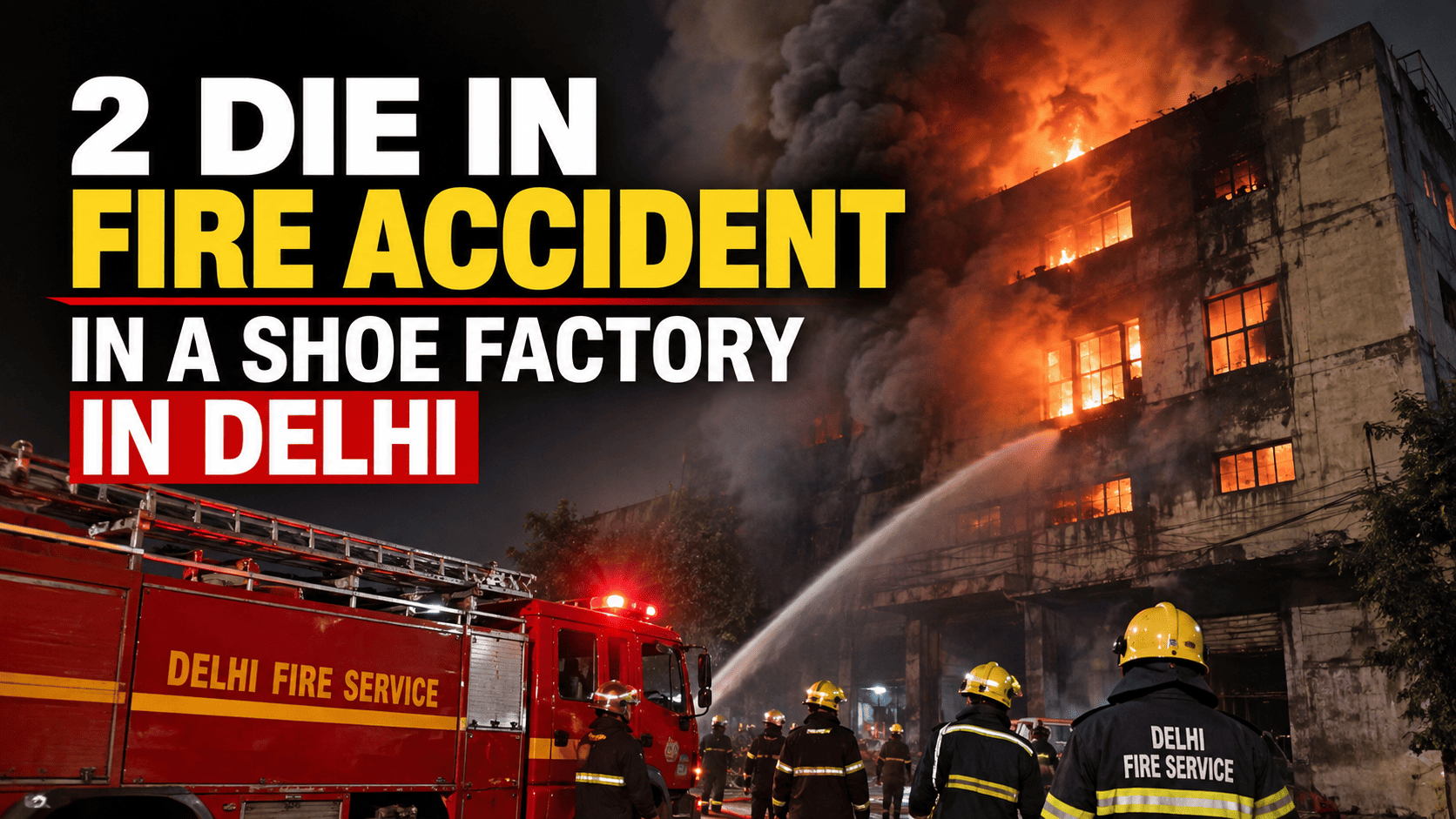 2 DIE IN FIRE ACCIDENT IN A SHOE FACTORY IN DELHI